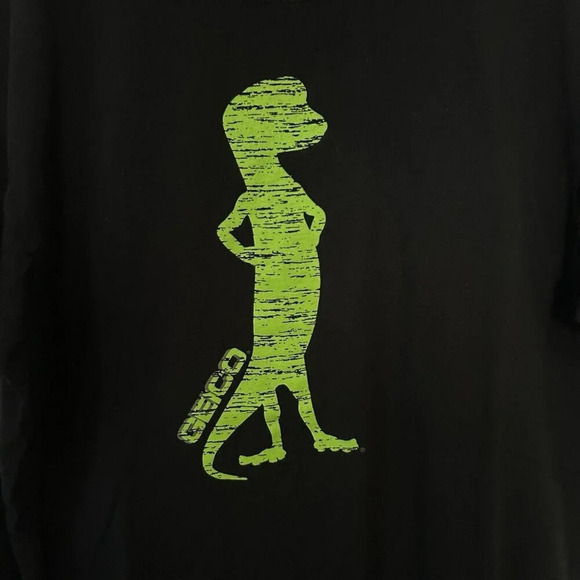 Vintage Geico Mens Short Sleeve Crewneck Graphic T-Shirt XL Black Green - Picture 2 of 3
